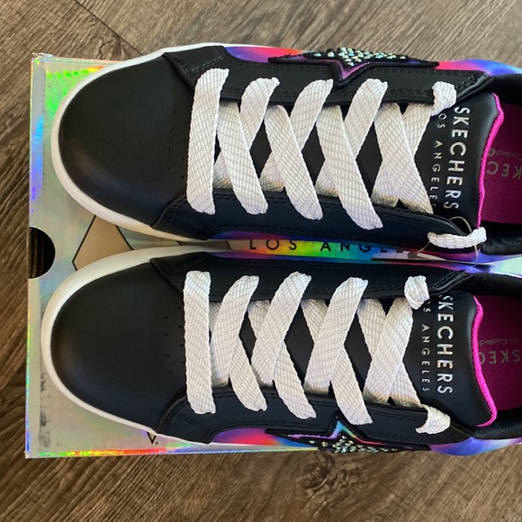 Skechers Shoes Girls Size 5, 6 Black Pink Starry Cloud MultiColored Sneakers - Picture 2 of 9